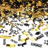 Gold and Black Graduation Confetti 2025, 1000 Pcs Grad Confetti Class of 2025 Party Table Centerpiece for 2025 Graduation Party Supplies