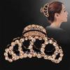 Vintage Shiny Acrylic Retro New Rhinestone Crystal Banana Grips Crab Clamp Hair Clips Hair Claws