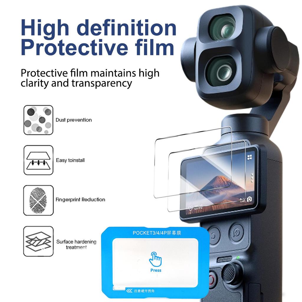 Легко устанавливаемые защитные стекла для экрана DJI Pocket 4 Pro, HD Clear, устойчивые к царапинам, ударопрочные, защитные пленки для LCD