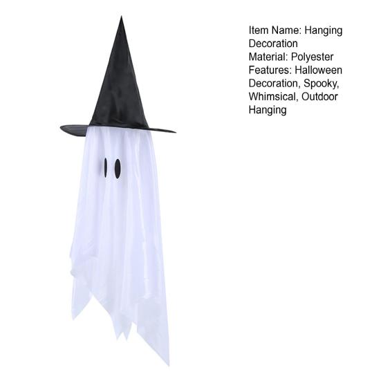 Хэллоуин Подвесное Украшение Наружное Подвесное Тыква Призрак со Шляпой Ведьмы для Двора, Крыльца, Газона, Украшения Дерева
