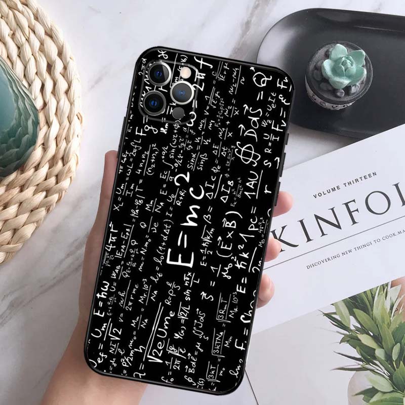 Мозги Наука Математика Физика Формулы Чехол для Телефона Для iPhone 16 15 14 13 12 11 Pro Max 12 13 Mini 7 8 16 Plus X XR XS Max Чехол
