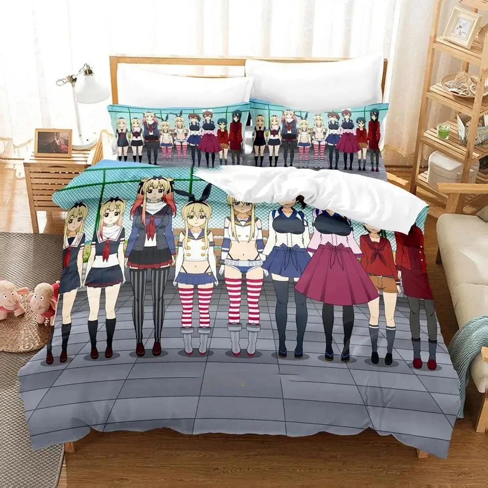 3D-печатная игра Kantai Collection Комплект постельного белья для мальчиков и девочек, двуспальный размер, пододеяльник, наволочка, кровать, детский, взрослый, домашний текстиль