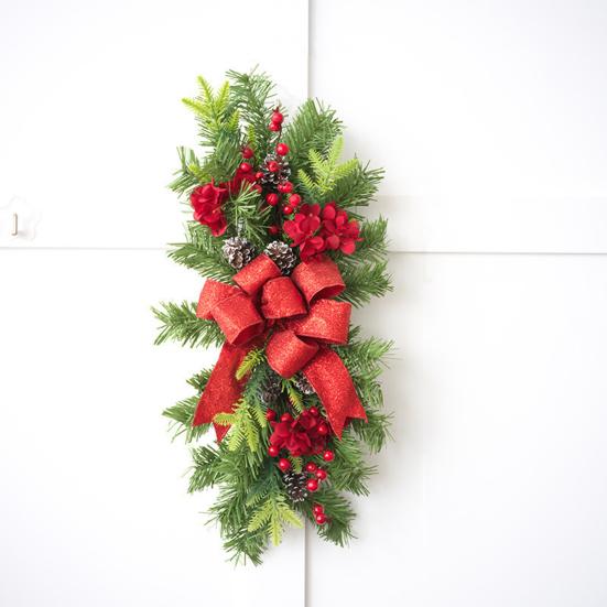 Рождественская лесенка гирлянда каплевидная отделка рождественская лестница гирлянда венок с искусственным бантом