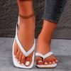 2024 New Solid Color Plus Size Flip-flops Women's Shoes Summer Women's Slippers Outdoor Beach Simple Flip-flops Shoes Zapatos