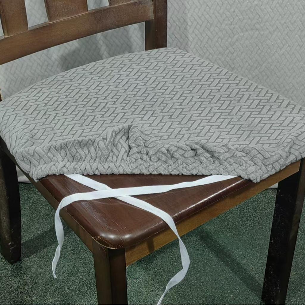 Soft Velvet Chair Cover Solid Thickened Warm Seat Cushion Protector For Dining Room Living Room Kitchen Chairs