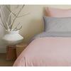 Pack complet 6 pièces Rose/Gris réversible housse de couette pour lit 160 x 200 cm