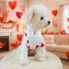 Красное сердце Собачья рубашка Любовь Пуловер День святого Валентина Принты сердец Водолазка для питомца Милая одежда для питомца Праздничная