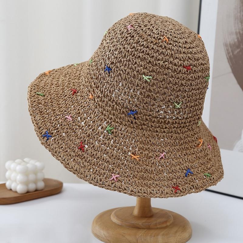 Breathable Sun Hat Holiday Spring Weaving Straw Hat Woman Commutes Camping Taking Photo Handmade Beach Hat for Girl