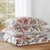 Floral Dusty Rose Quilt Set - Twin Size with Standard Sham - Ochre, Blue, Green, Brown Tones - Bedding Ensemble