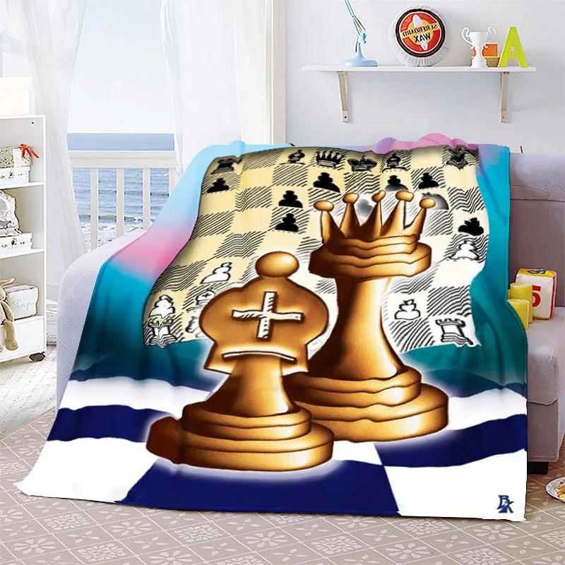 Chess Printed Soft Flannel Throw Blanket International Chess Beds Hiking Picnic Sofa Couch Cover Fashion Bedspread Blanket Gifts