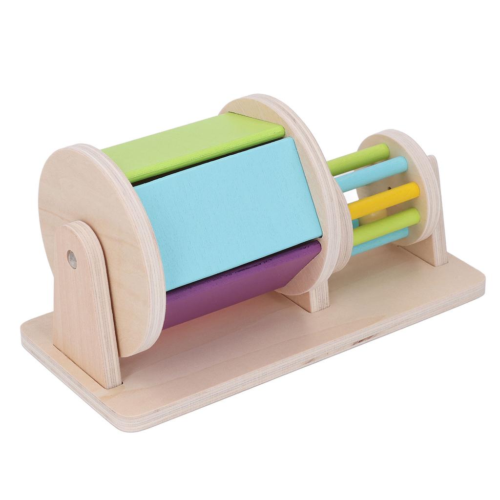 Деревянный барабанчик для обучения цвету, сенсорная игрушка для обучения цвету, обучающая игрушка для детей