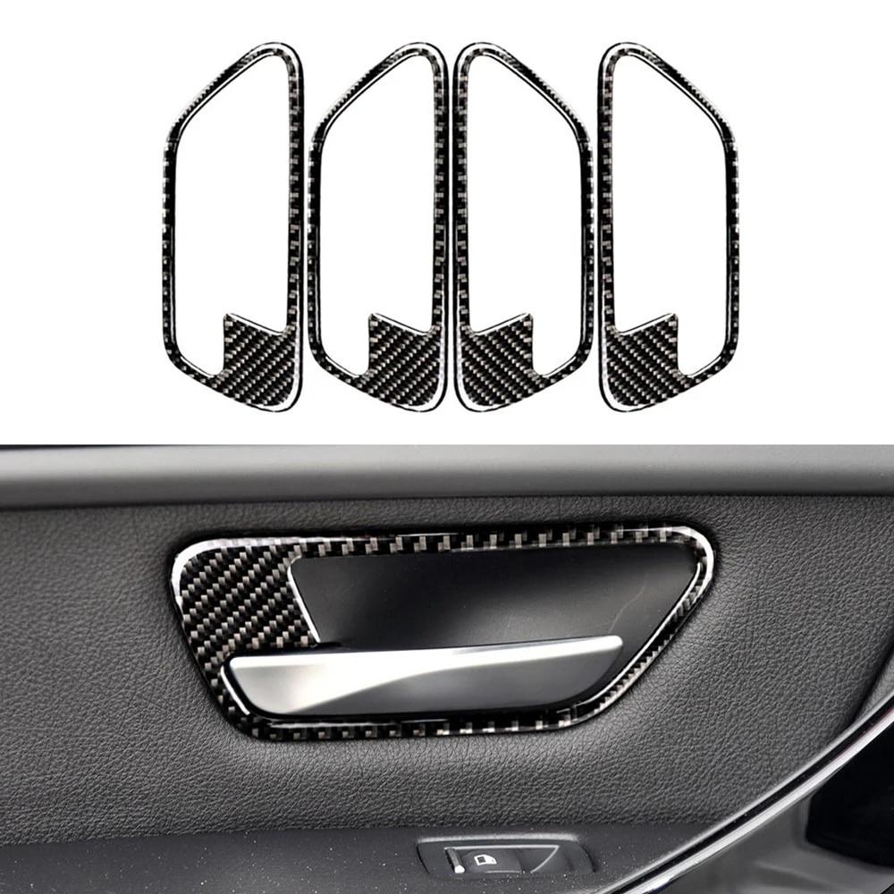 4 шт./компл., наклейки на дверные ручки автомобиля из углеродного волокна, украшения для BMW 3 серии F30 3GT F34 2013-18, аксессуары для тюнинга салона автомобиля