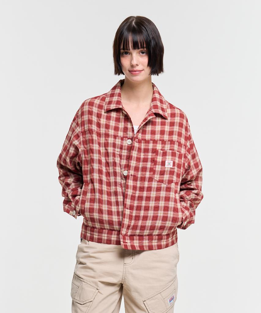 AECA Light Check Trucker-Burgundy