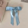 Летняя Весенняя Элегантность Длинная Лента Бант Заколка для Волос для Женщины Зажим для Волос Хвост