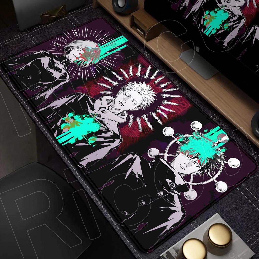 HD 60x30см Черный Аниме Jujutsu Kaisen XXL Коврик для Мыши Годжо Сатору Коврики для Мыши Игровой Периферийный Устройство для Компьютера Аксессуары для ПК Настольный Коврик