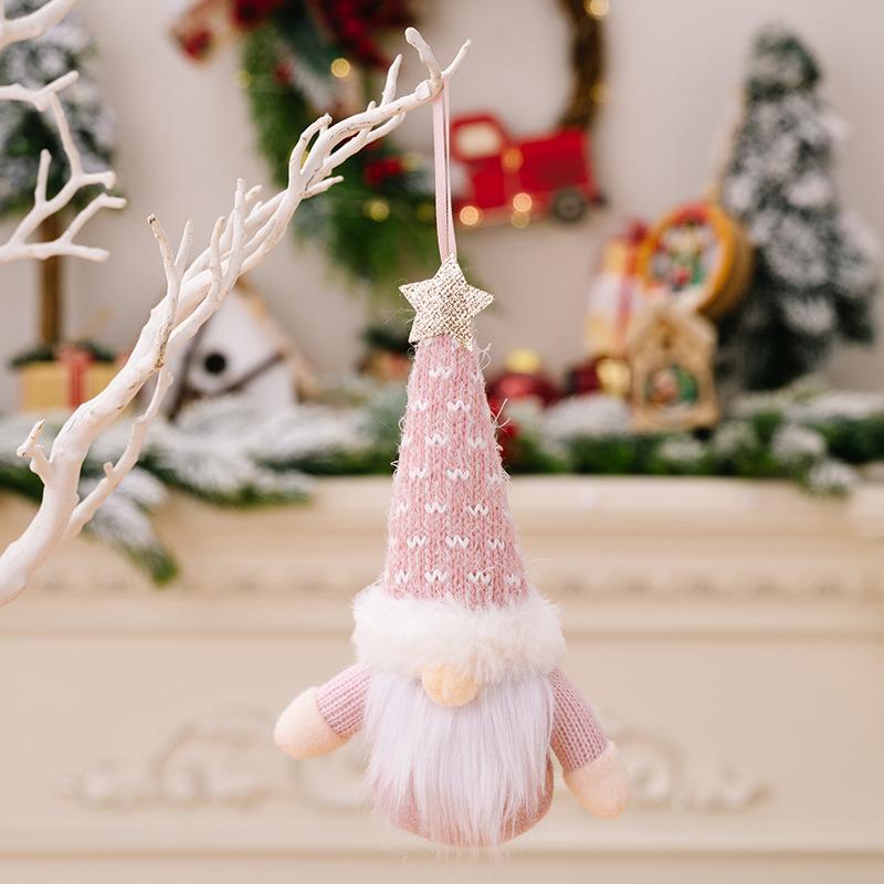 Knitted Gnome Faceless Forest Santa Claus Doll Pendant Xmas 2024 for Home Christmas Decoration Christmas Tree Hanging Pendant