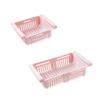 Fridge Drawer Organizer Retractable Multifunction Space Saving Refrigerator Storage Box Pink