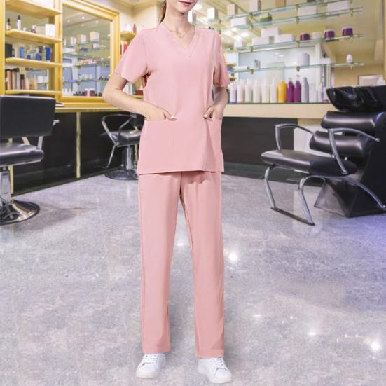 1 комплект, однотонная докторская рабочая одежда против морщин, профессиональная летняя стоматологическая форма для домашних животных, костюм для повседневного использования, рабочая одежда