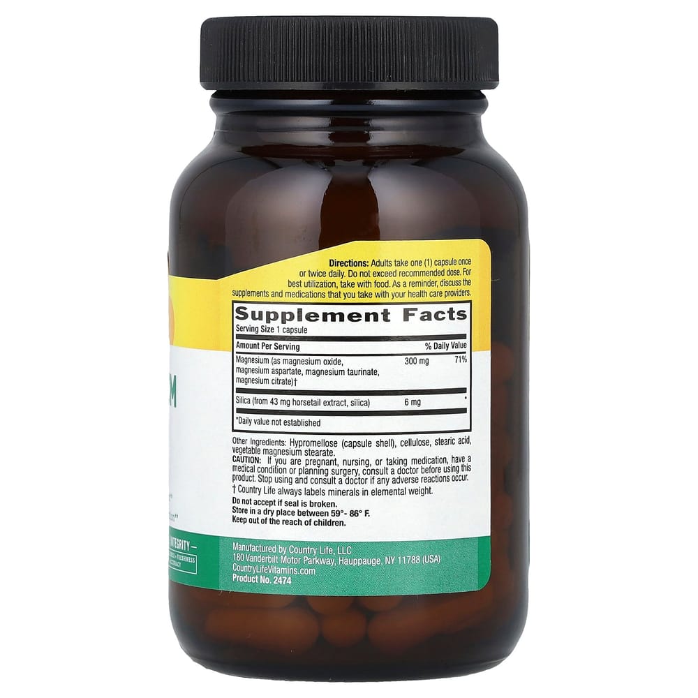 Country Life Target-Mins Magnesium Capsules 300 mg, 60 Veggie Caps