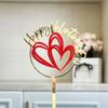 10PCS Acrylic Cake Topper Happy Valentine's Day Cupcake Topper for Wedding Party Cake Decorations Love Heart Dessert Decoration