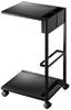 Jitsugyo 7156 Side Table Wagon Black X D32 X H55cm Tower with Casters Magazine Rack Accessory Case Approx. W27.5