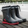 Men's Waterproof Anti-slip Rain Boots Outdoor Fishing Boots New Rain Boots Men's Rubber Shoes with Velvet To Keep Warm In Winter