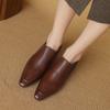 Fashion Women Pumps Low Heels Genuine Leather 2024 Spring Summer New Square Toe Mature Working Shoes Woman Basic Office Lady Women Shoes
