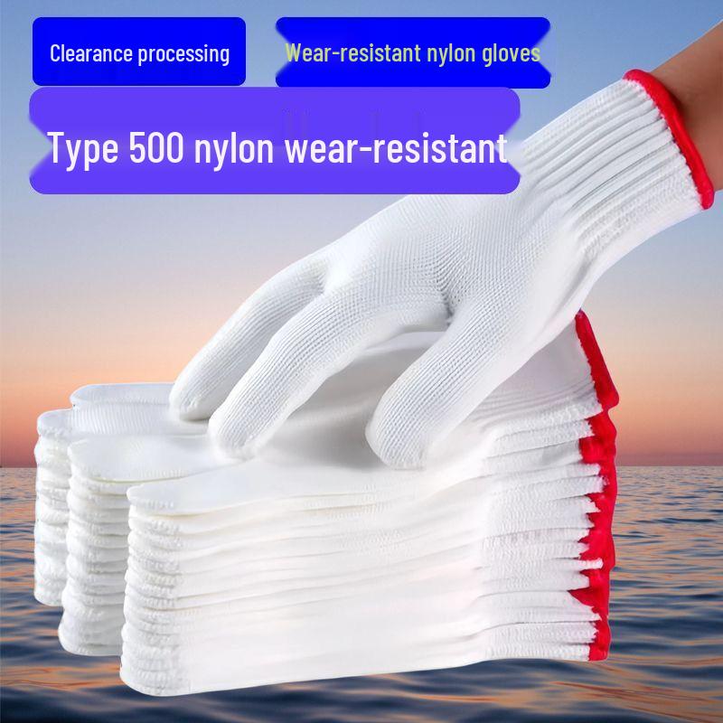 Durable Anti-Slip Nylon Work Gloves for Auto Repair and Construction - Unisex, Wear-Resistant, Thin Style