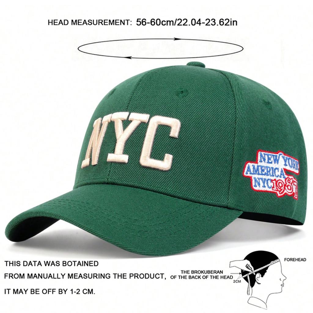 Unisex NYC Letter Embroidery Baseball Caps Outdoor Adjustable Spring and Autumn Casual Sunscreen Hat