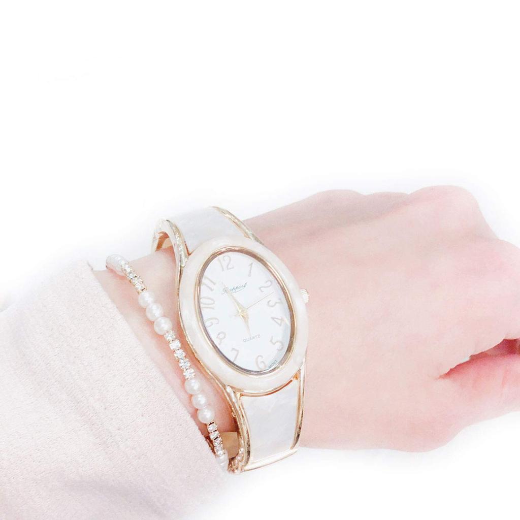 Rapport 188817 Овальные часы-браслет Золотистые Белые Женские