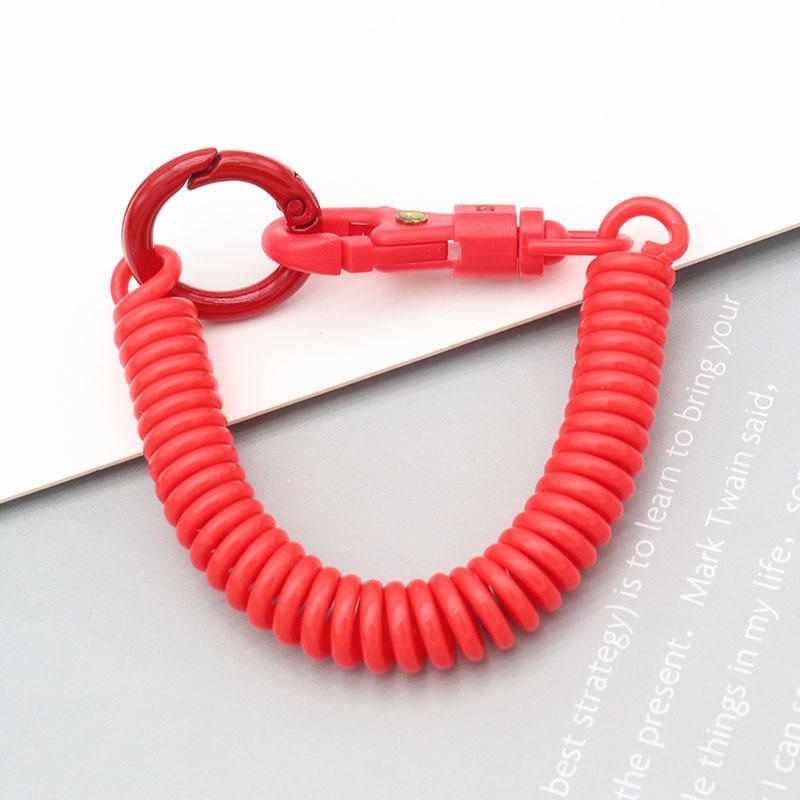 Брелок с винтовыми пружинами, эластичная спиральная пружина, выдвижной брелок с винтовыми пружинами и металлической застежкой, держатель для ключей, ремешок