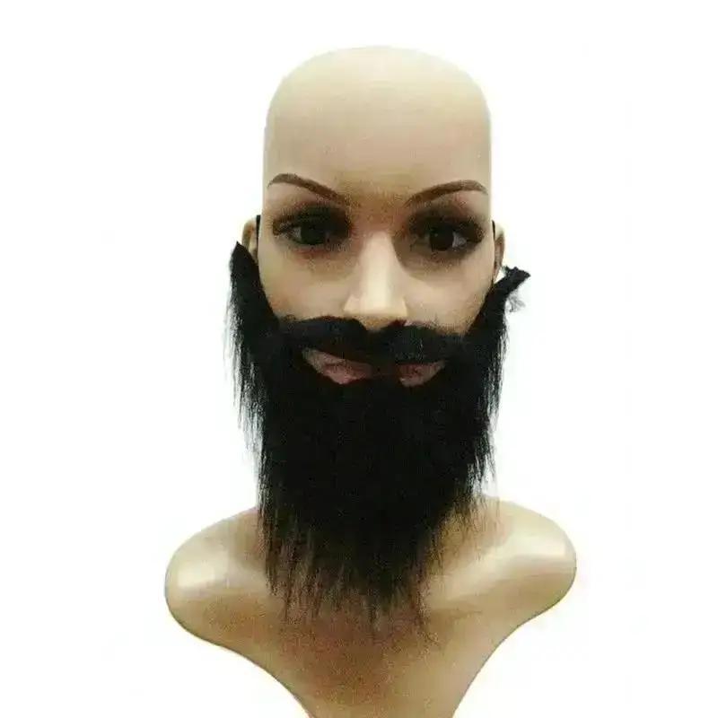 New Long Fakes Beard Mustache Party Halloween Decoration Festival Supplies Male Men U Shape Artificial Beard Party Favors