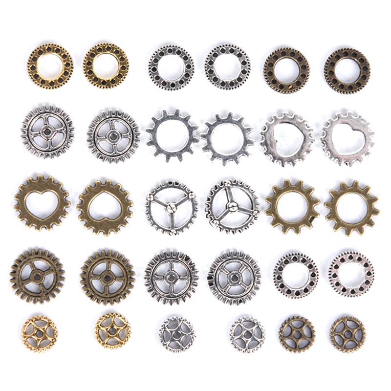 100Pcs Antique Steampunk Mini Wheel Gear Charms Pendant Diy Jewelry Making Craft
