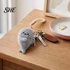 Plush Seal Bag Charm Magnetic Keychain, Cute Stuffed Animal Keyring, Soft Waxy Pendant Plushie for Purse, Fridge Magnet Gift Girls Pair Toy