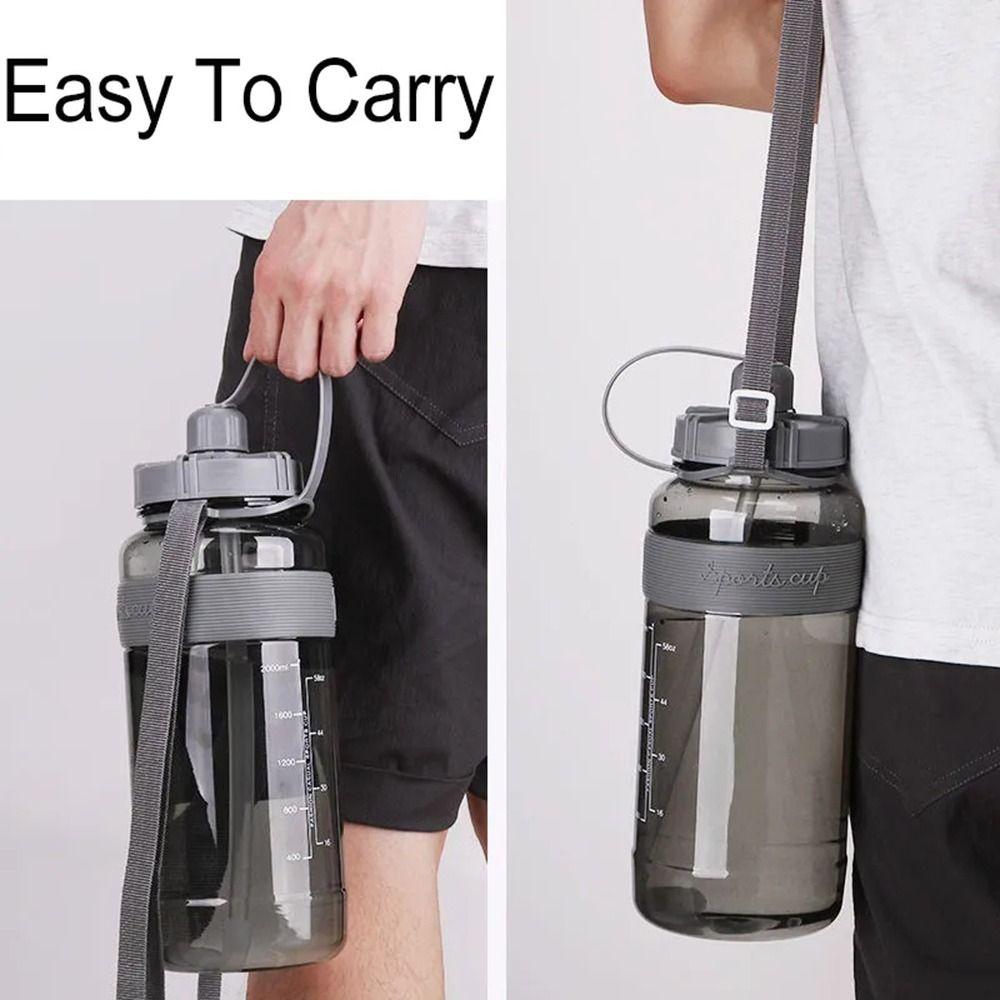 Large Capacity Sports Water Bottle Plastic Kettle Portable Drinking Bottle  Men Women