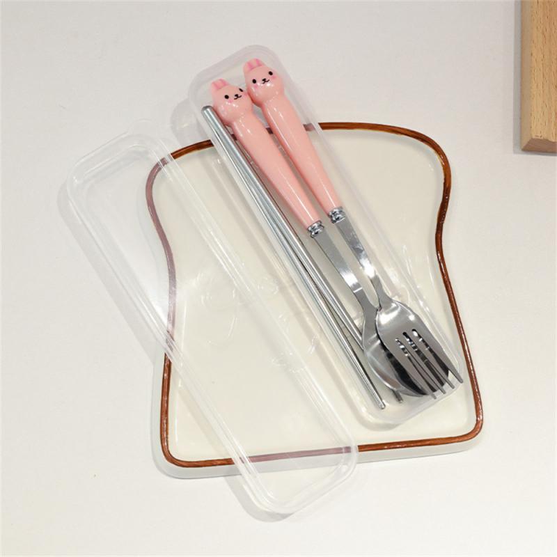 Ложка белая, удобная для переноски, симпатичное украшение, в коробке для удобного хранения, нержавеющая сталь, принадлежности для общественного питания, вилка, набор столовых приборов