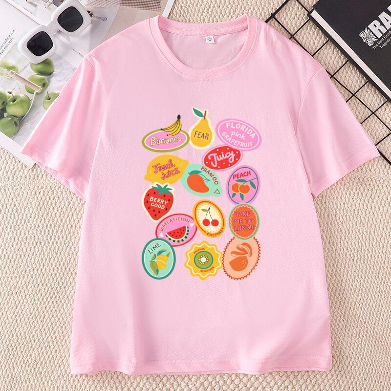 Cute Fruit Strawberry Tshirt Comfortable Summer Cottagecore Berries Tshirt Unisex Crewneck Short Sleeve Tshirts Streetwear