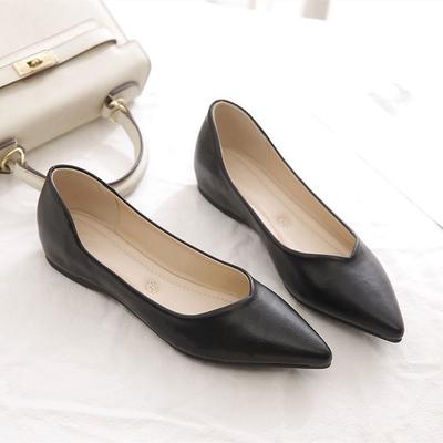 Женские осенние туфли-лодочки на плоской подошве, легкие, простые, для работы, с острым носком, на один педаль, рабочие туфли, мягкая подошва, туфли Дуду