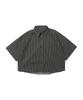 OTHERFITS Deep Line Stripe Crop Shirt (Black)