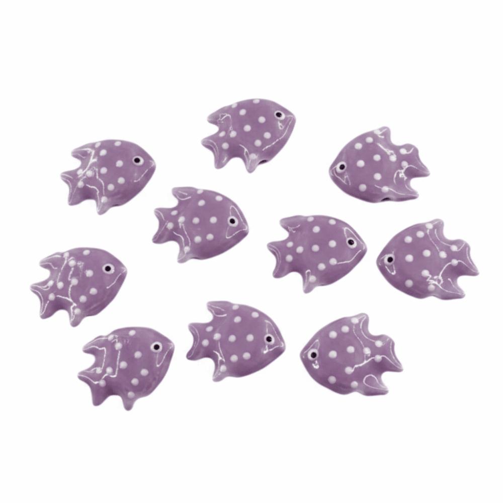 Colorful Fish Ceramic Beads Kawaii Loose Beads Fun Tropical Spacer Beads Bracelet