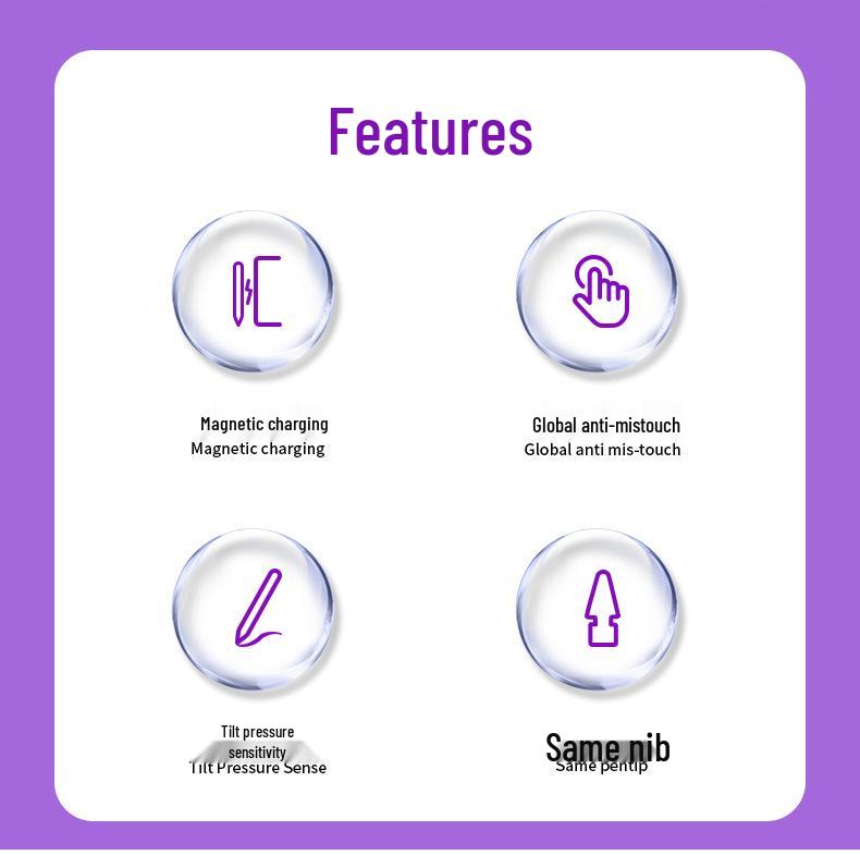 Magnetic Apple Pencil Replacement - Bluetooth Capacitive Stylus for iPad with Anti-Mistouch Feature