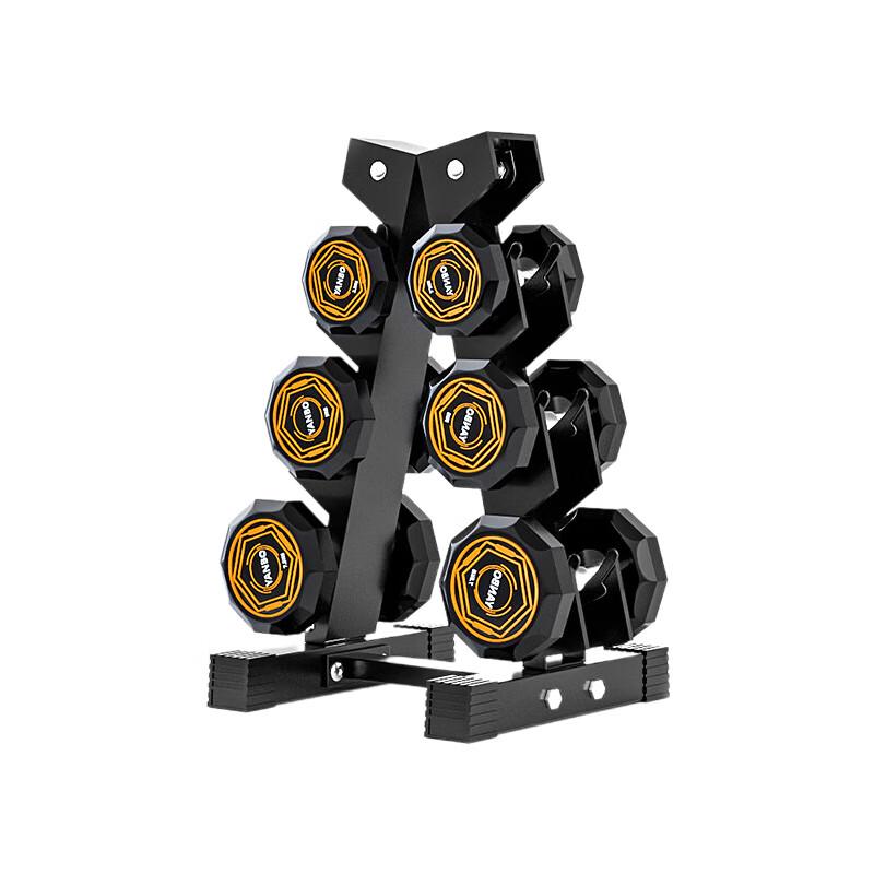 Tieju 45kg Decagonal PEV Dumbbell Set with Rack