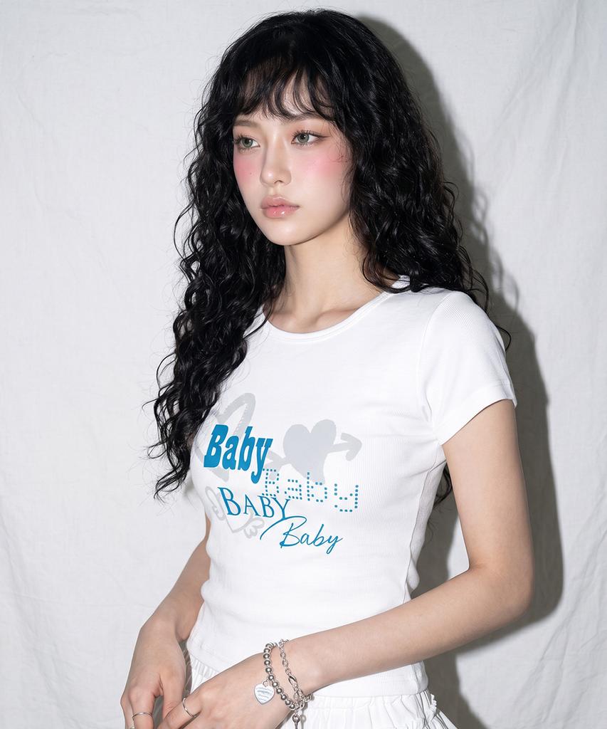 THE GREEN LAB Baby Boat Neck Slim Short Sleeve T-Shirt [Charcoal Gray]