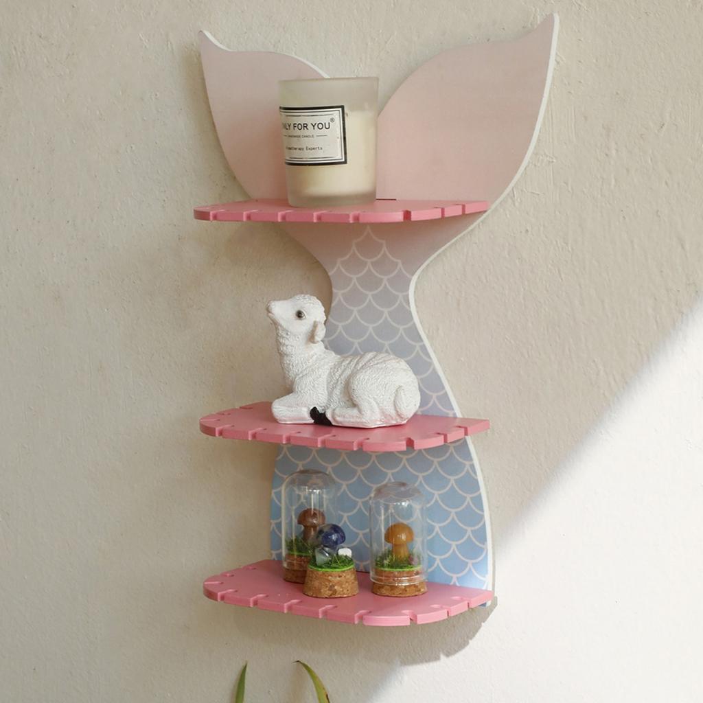 Розовые плавающие полки, настенные полки, деревянные полки для декора в морском стиле, декор для детской комнаты, настенный декор для детской спальни, подарки для девочек, украшения для вечеринки в стиле русалки