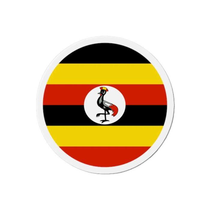 Aimant Rond - Multicolore - Drapeau Ouganda - 9 Cm - 50 Pièces - Résine Synthétique