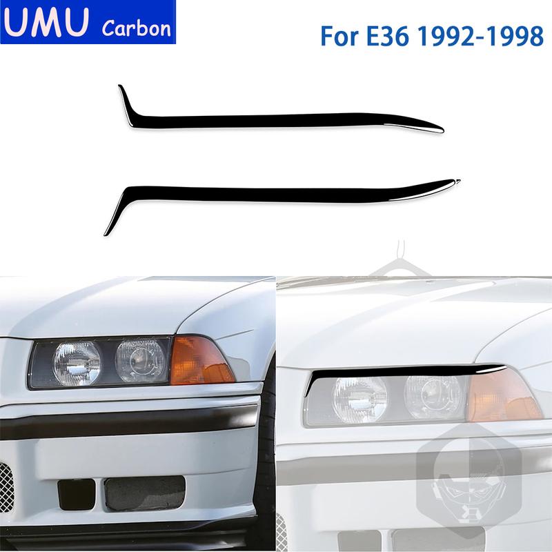 Для BMW E36 1992 1993 1994 1995 1996 1997 1998 Аксессуары Автомобиль Черный Пластик Накладка на Фару Бровь Наклейка Декорация