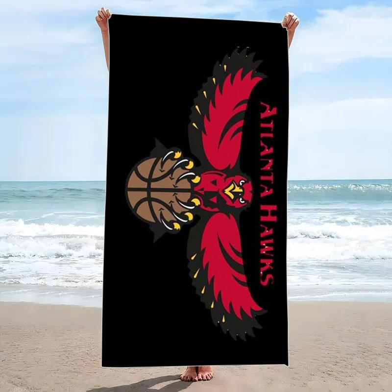 Atlanta hawks Logo Print Beach Towel, Large Soft Quick Dry Towel for Beach Camping Swimming