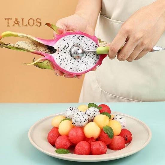 3-in-1 Stainless Steel Fruit Baller Set Melon Carving Tools Fruit Peeler Cutter Seeds Remover Ice Cream Baller Kitchen Utensils