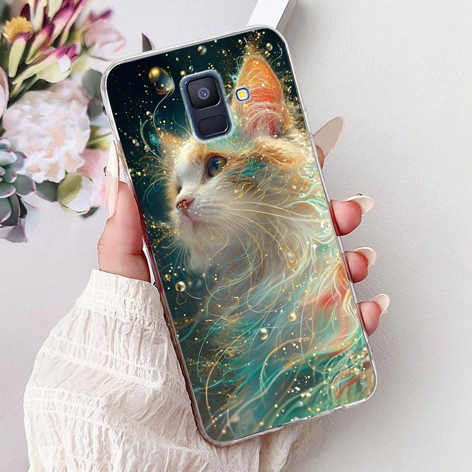Чехол для Samsung Galaxy A6 2018 Роскошный Расписной Чехол Мягкий Силиконовый Чехол для Телефона Для Samsung A 6 A6 GalaxyA6 2018 Задняя Крышка Coque
