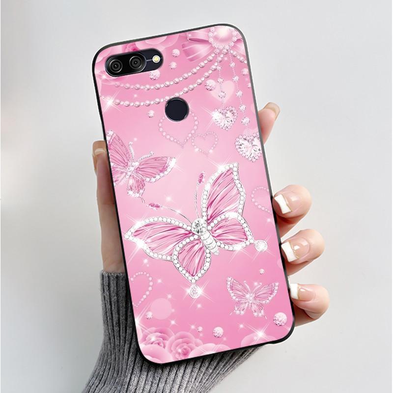 For Asus Zenfone Max Plus M1 ZB570TL X018 Case Fashion Butterfly Flowers Soft Black Silicone Cover For Asus Max Plus M1 Bumper